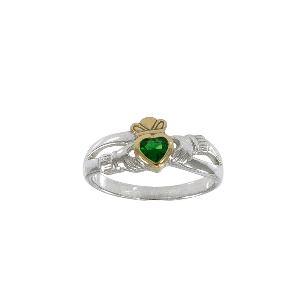 Claddagh Sterling Silver with 14K Gold Accent Ring MRI1409