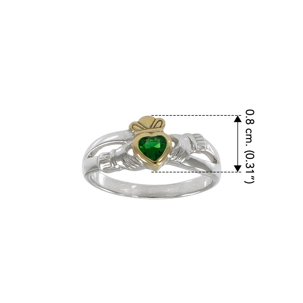 Claddagh Sterling Silver with 14K Gold Accent Ring MRI1409