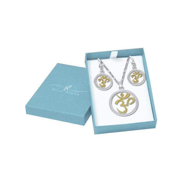 Listen to the Spiritual Sound of OM ~ Sterling Silver Jewelry SET012