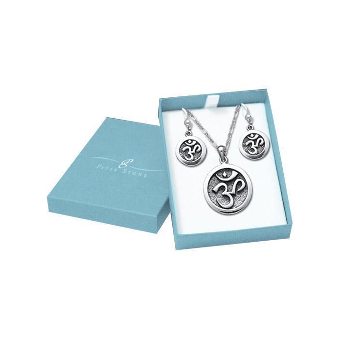 Awakening the Sacred Mantra on Om Meditation ~ Sterling Silver Jewelry SET053