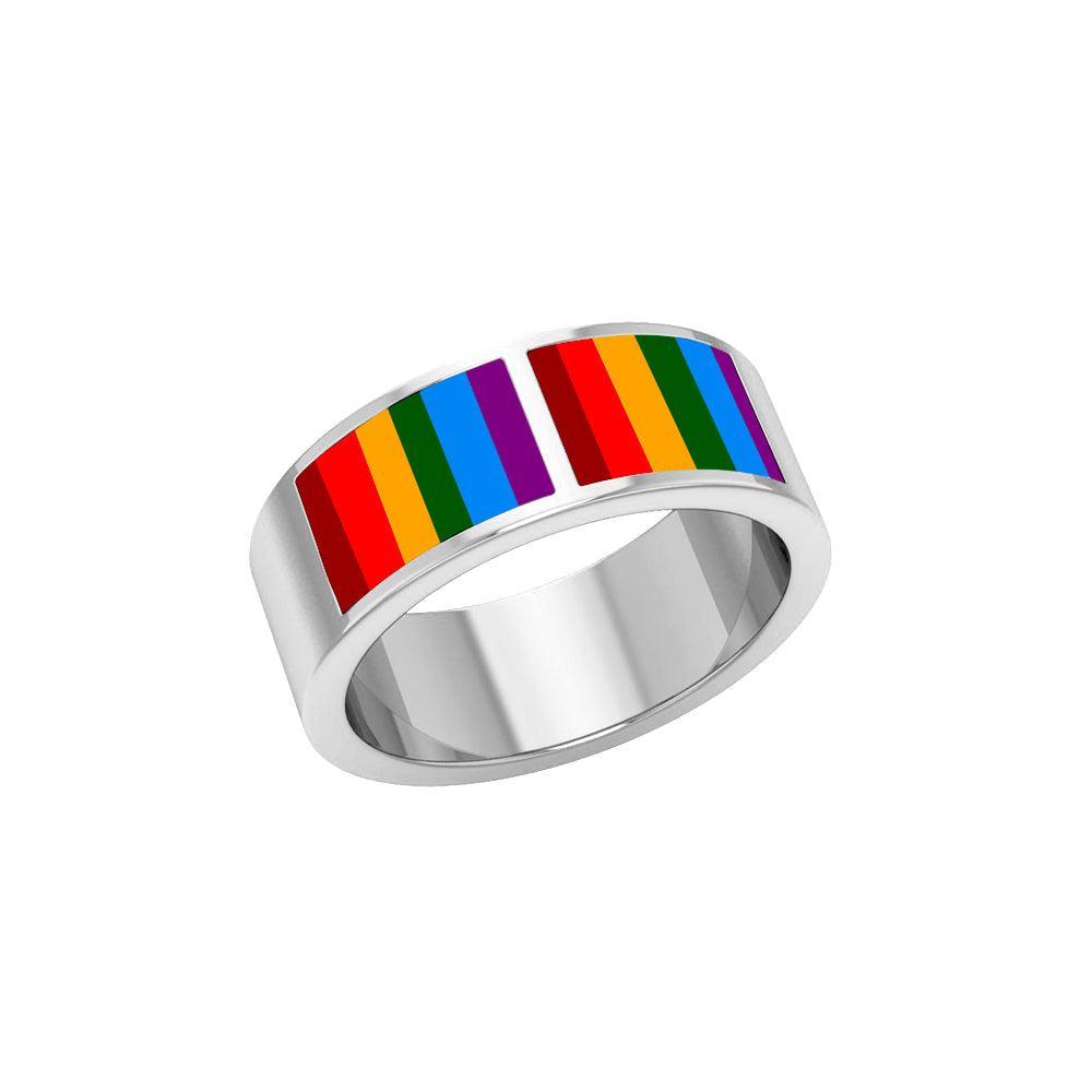 Rainbow Band Silver Ring SM015 - peterstone.dropshipping