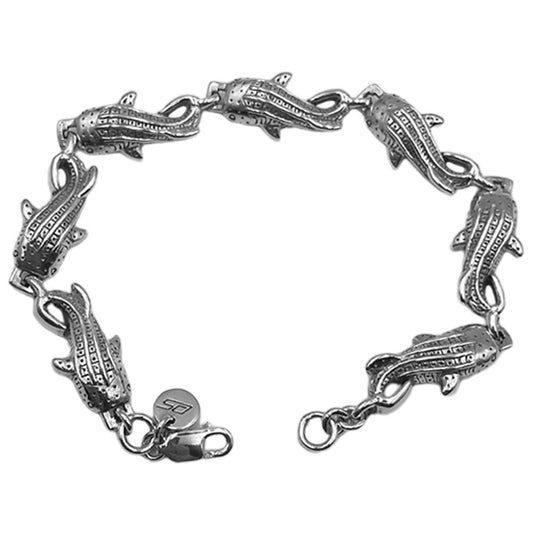 Whale Shark Sterling Silver Link Bracelet by DiveSilver TBL415