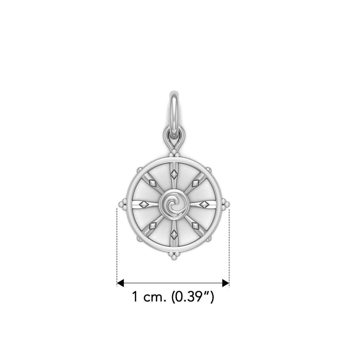 Ship Wheel with Wave Silver Charm TCM707 - peterstone.dropshipping