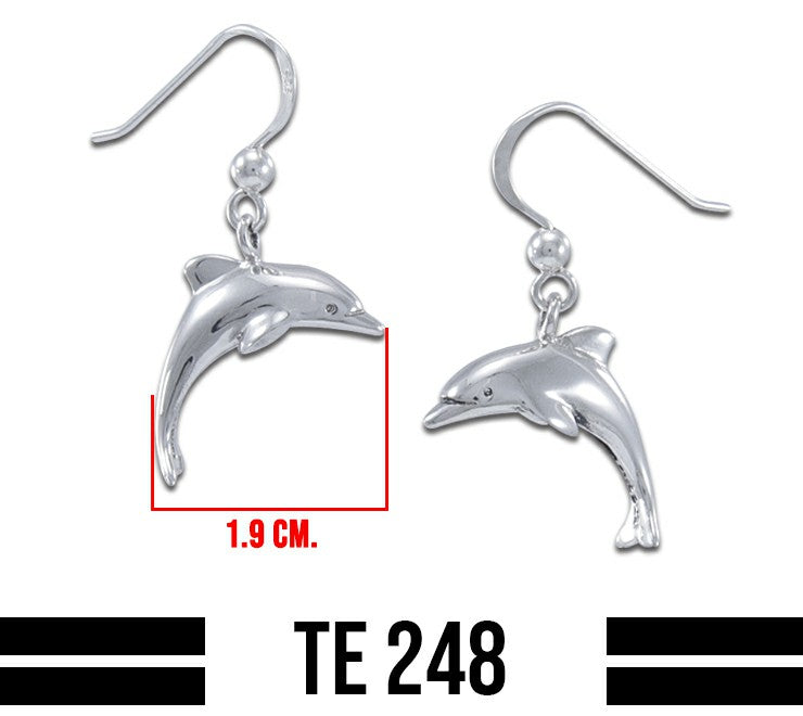 Dolphins Sterling Silver Hook Earring