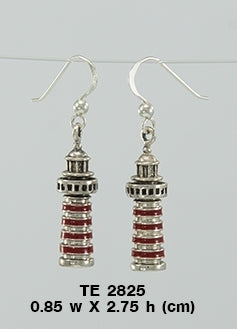 West Quoddy Lighthouse ~ Sterling Silver Hook Earrings TE2825