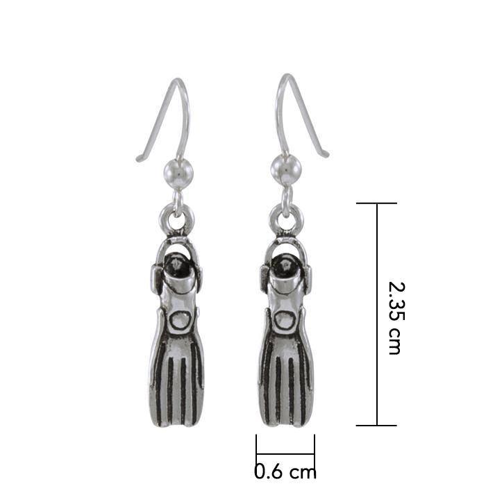 Dive Fin Sterling Silver Hook Earring TE967