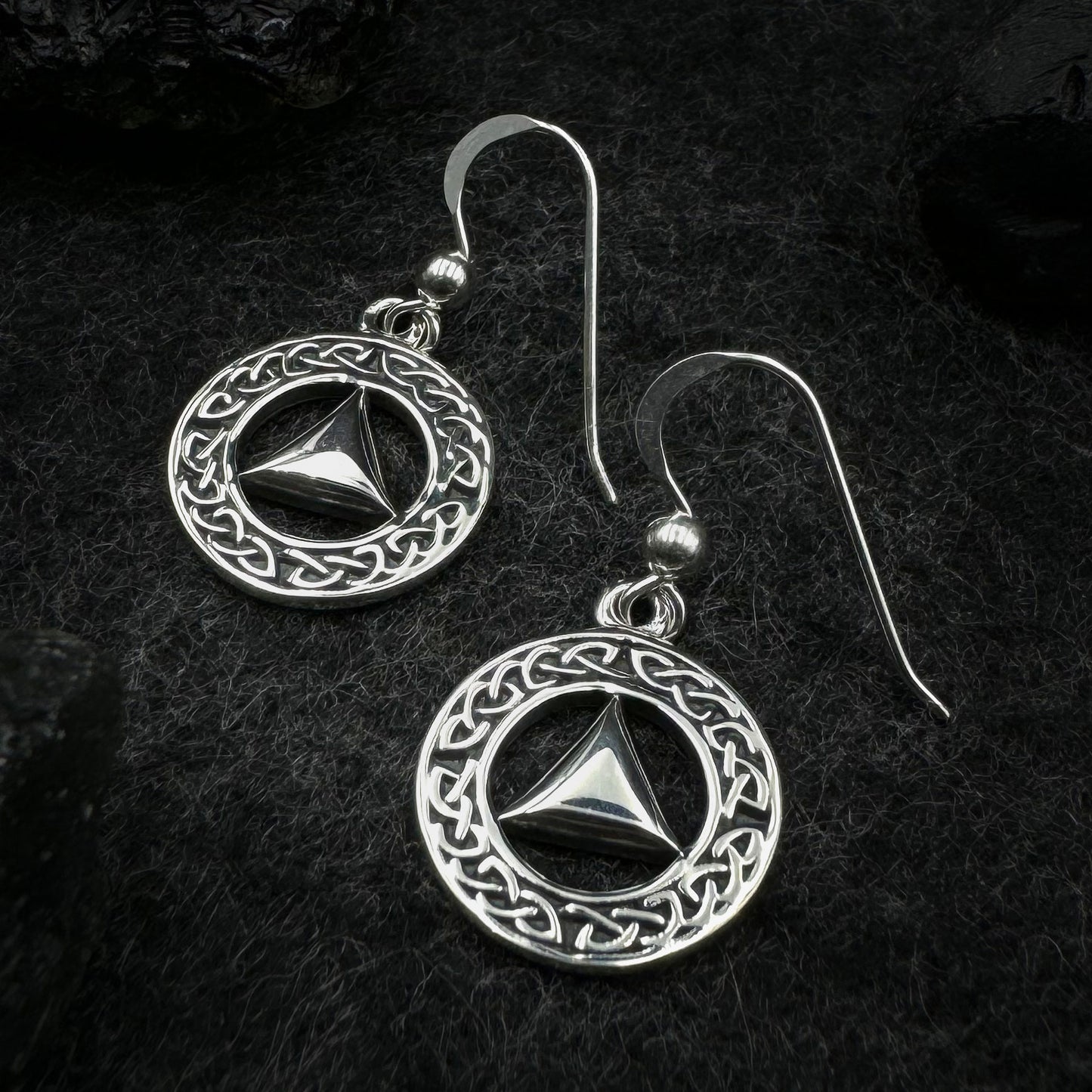 Celtic AA Symbol Sterling Silver Earrings TER110