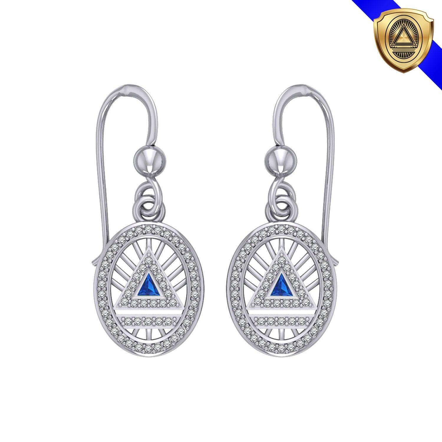 System Energy Symbol Earrings with Gemstone TER1278 - peterstone.dropshipping