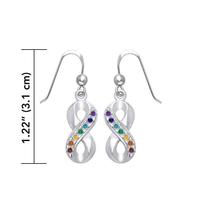 Infinity Silver Earrings with Chakra Gemstone TER1790-Mix Gemstone - peterstone.dropshipping