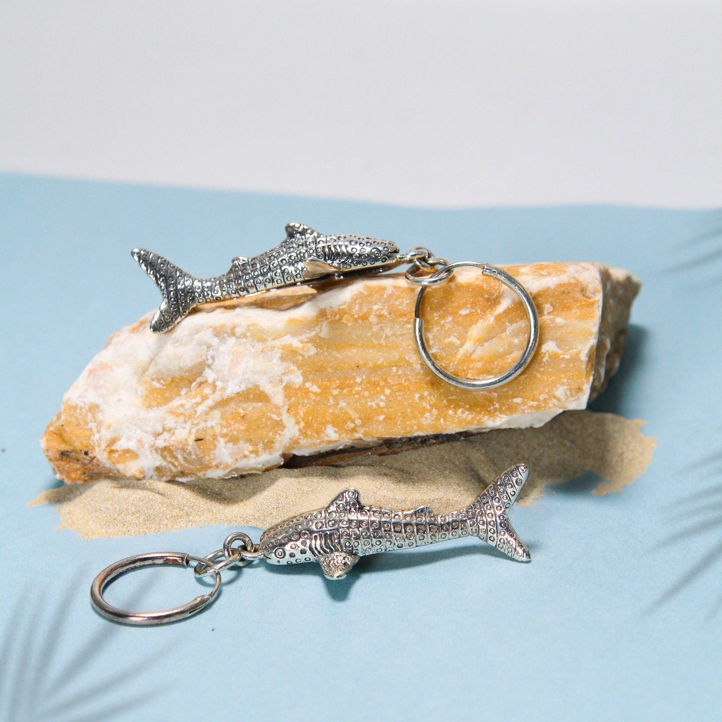 Small Whale Shark Silver Hoop Earrings TER1799 - peterstone.dropshipping