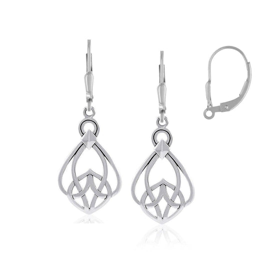 Modern Celtic Knot Sterling Silver Earrings TER2200 - peterstone.dropshipping