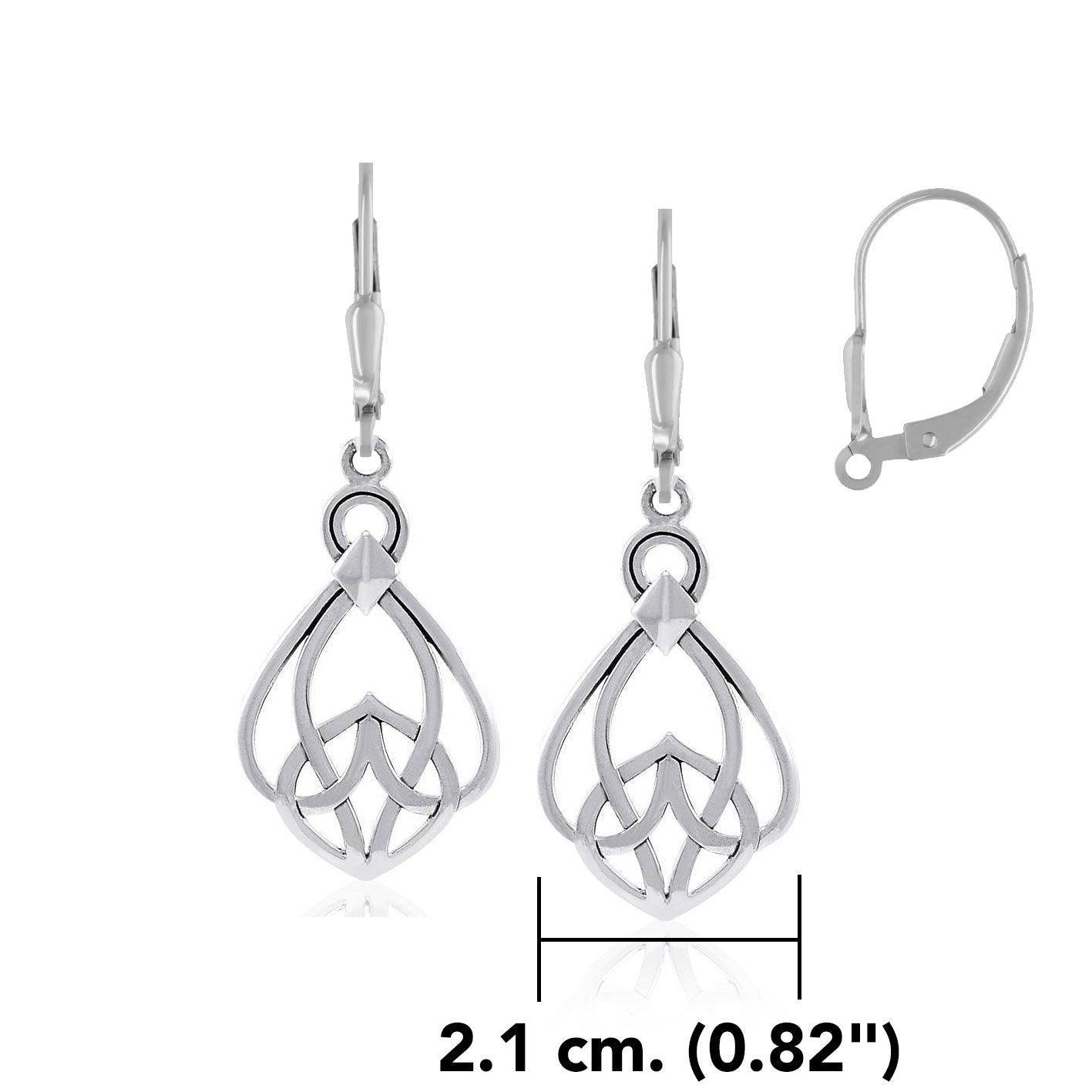 Modern Celtic Knot Sterling Silver Earrings TER2200 - peterstone.dropshipping