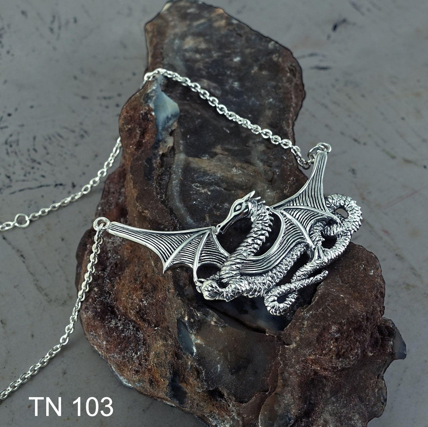 Mystical Spirit of the Sea Dragon ~ Sterling Silver Jewelry Necklace TN103 - peterstone.dropshipping