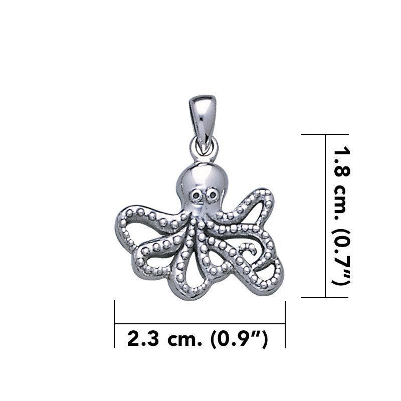 Sterling Silver Octopus Pendant with Chain and Earrings Set SET055