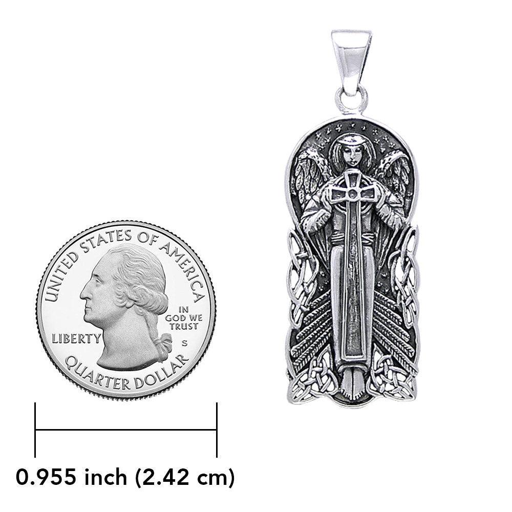 Celtic Angel Of Devotion Silver Pendant TP3442 - peterstone.dropshipping