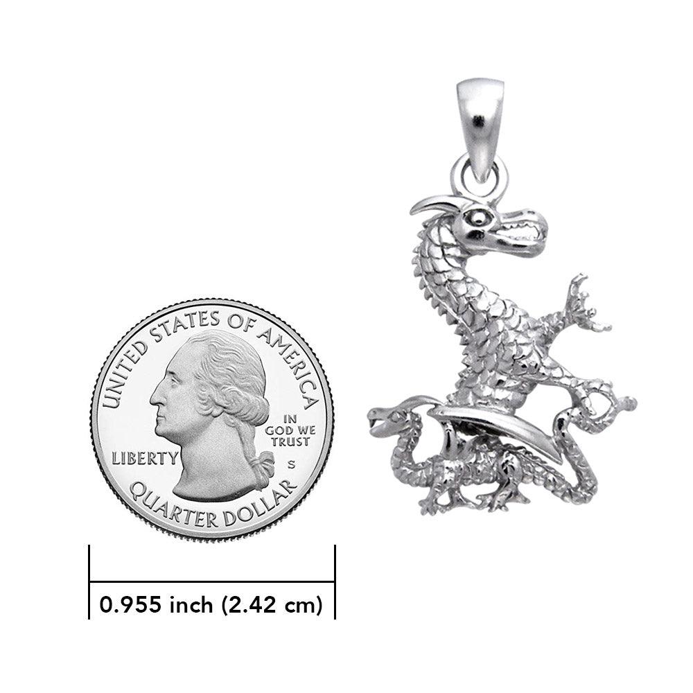 Double Dragon Sterling Silver Pendant TP904