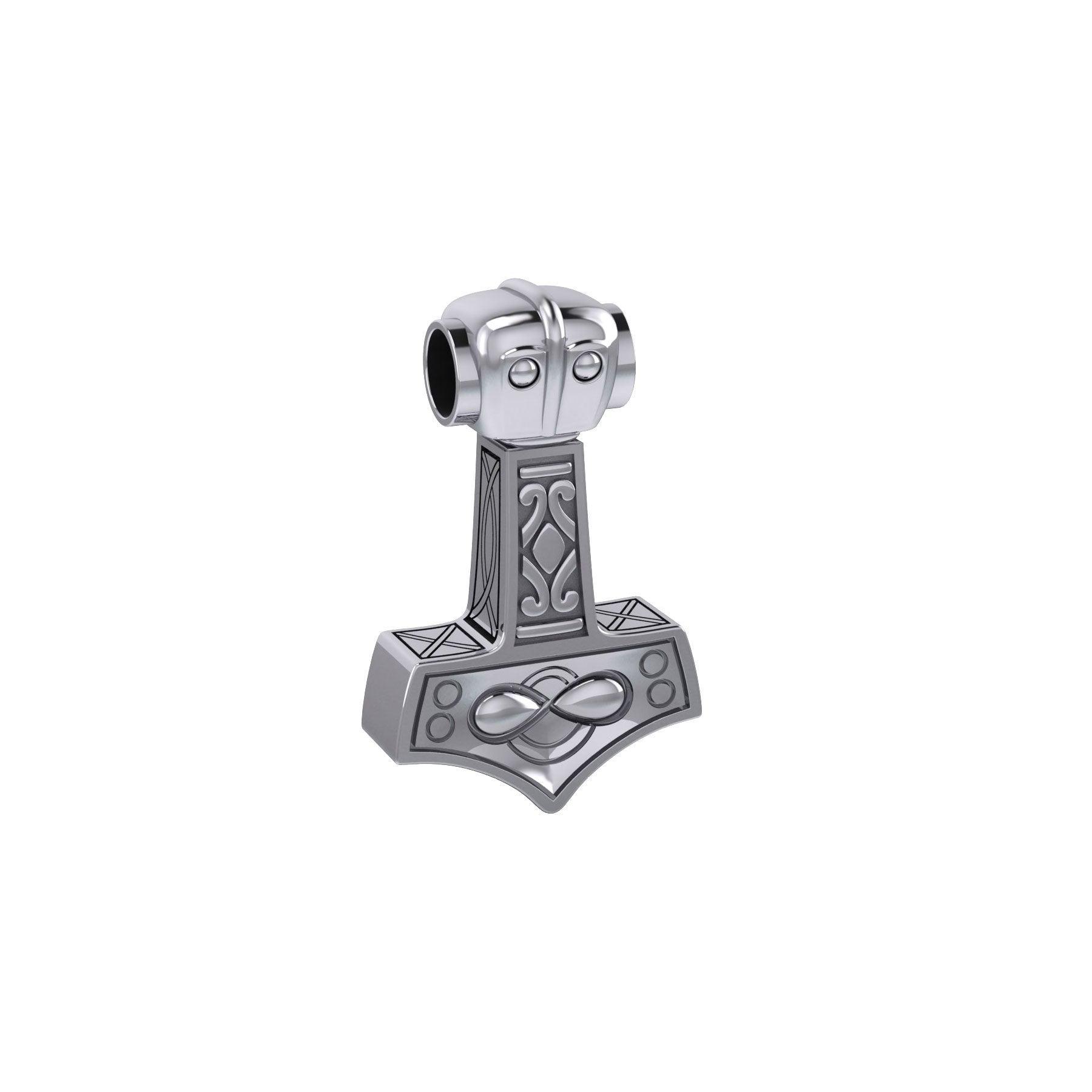 Infinity Thor's Hammer Sterling Silver Slider Pendant TP913 - peterstone.dropshipping