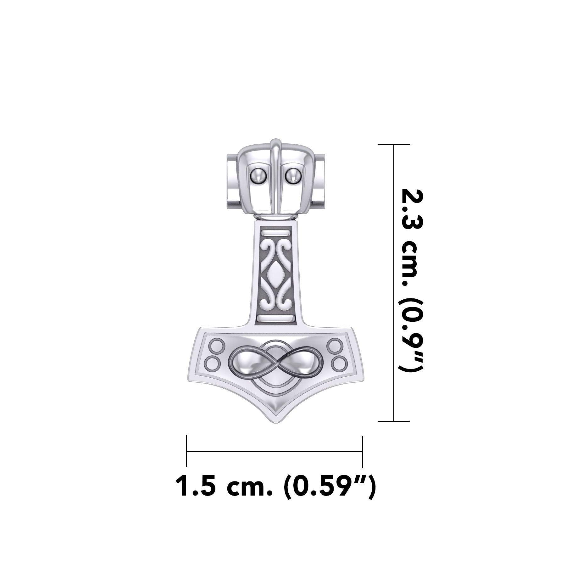 Infinity Thor's Hammer Sterling Silver Slider Pendant TP913 - peterstone.dropshipping