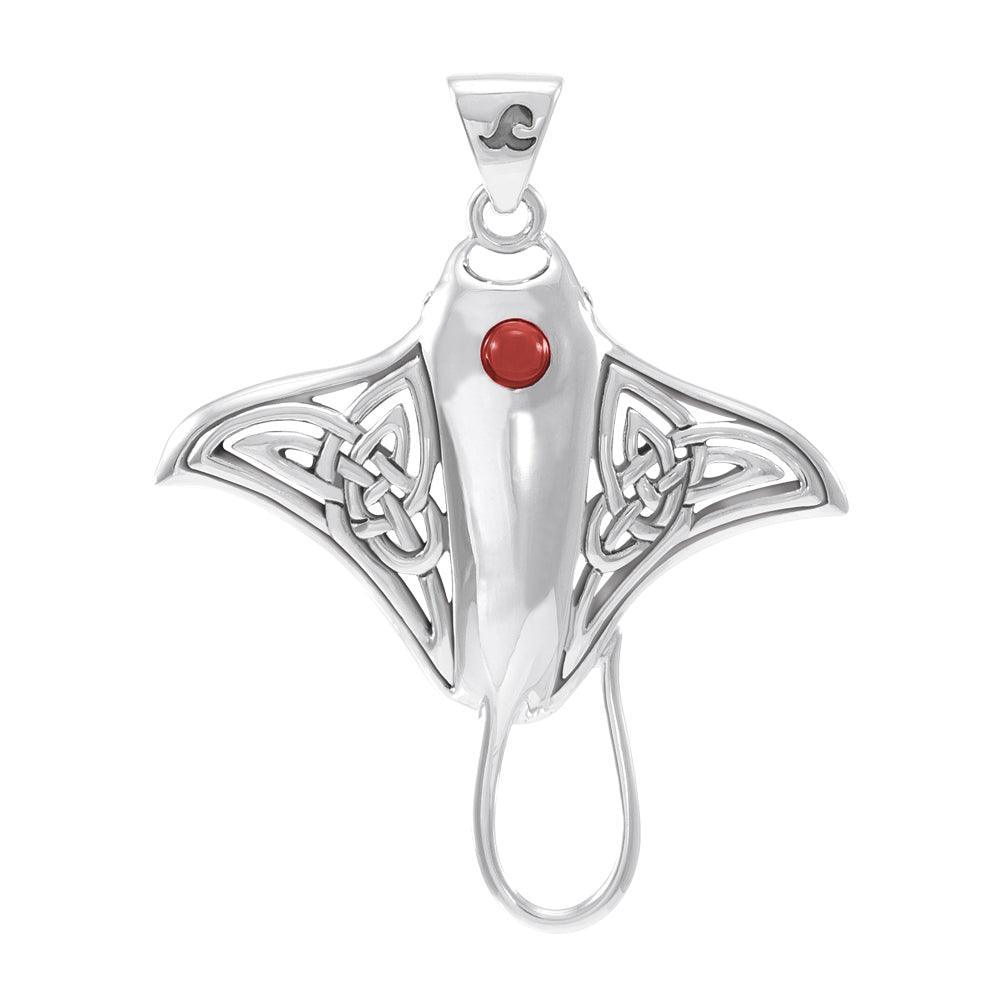 Grant the positive energy ~ Sterling Silver Manta Ray Pendant Jewelry with Gemstone TPD072 - peterstone.dropshipping