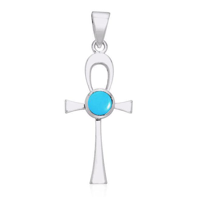 Ankh Silver Gemstone Pendant TPD1718 - peterstone.dropshipping