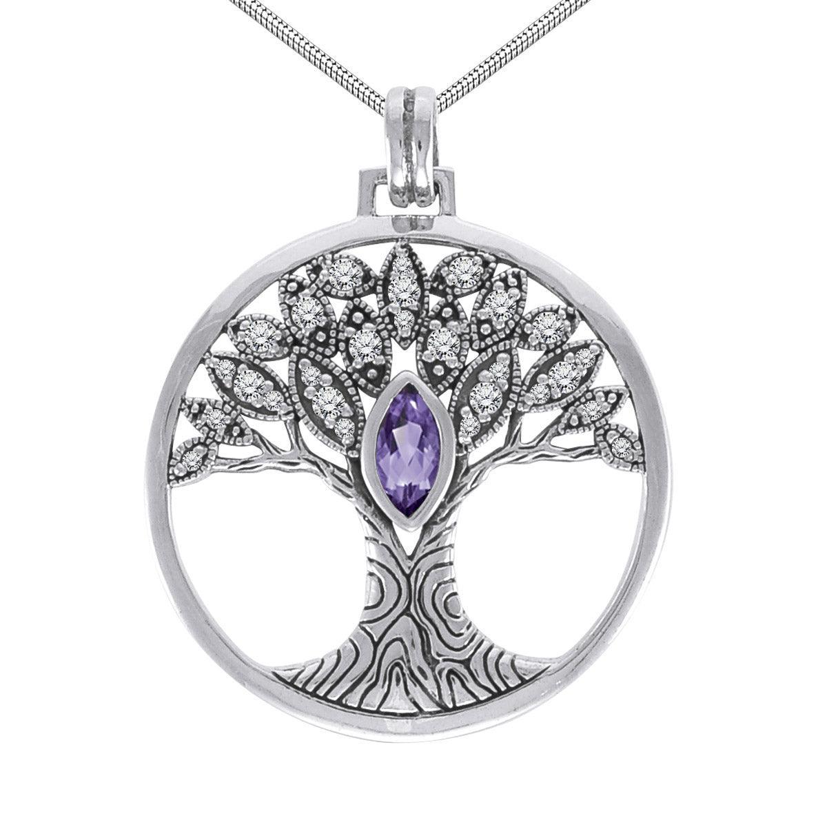 Wondrous Living through the Tree of Life ~ Sterling Silver Jewelry Pendant TPD3873 - peterstone.dropshipping