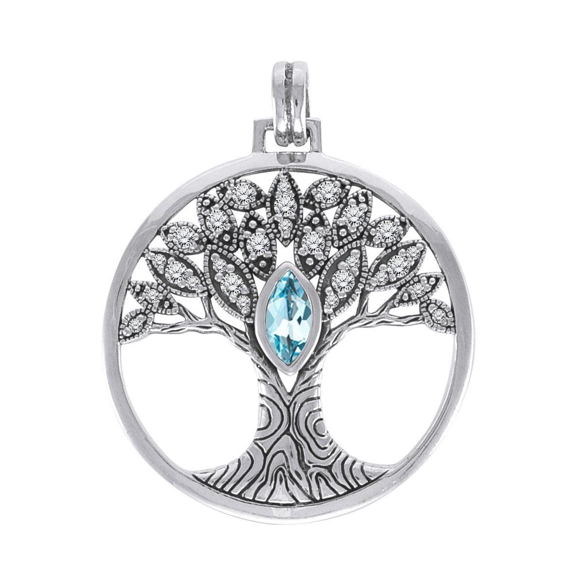 Wondrous Living through the Tree of Life ~ Sterling Silver Jewelry Pendant TPD3873 - peterstone.dropshipping