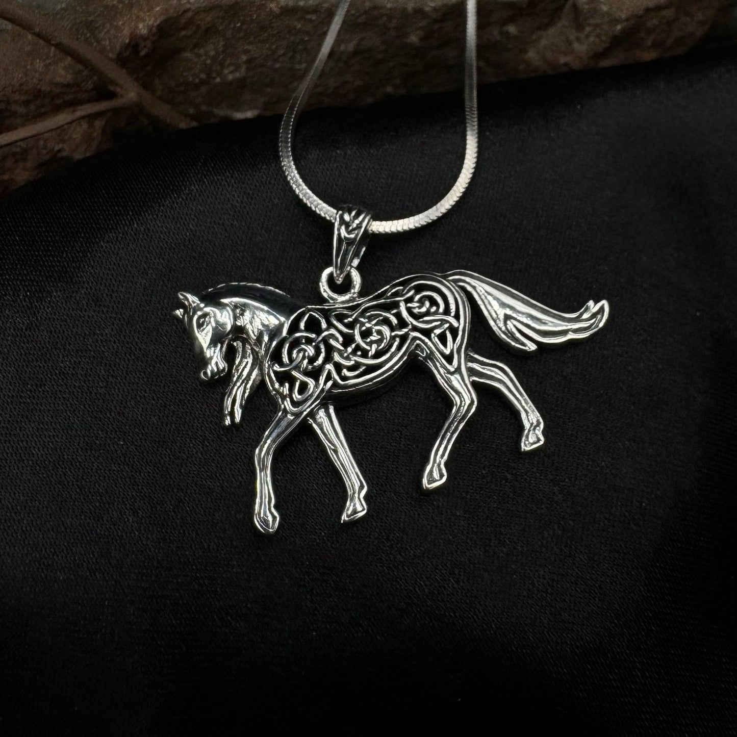 Brigid Ashwood Stable Celtic Horse ~ Sterling Silver Jewelry Pendant TPD3994