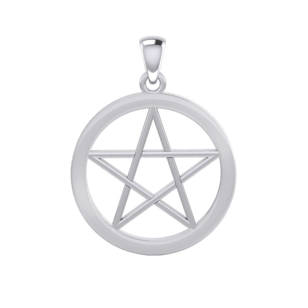 The Plain Pentacle Silver Pendant TPD4567 - peterstone.dropshipping