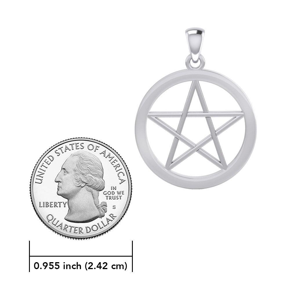 The Plain Pentacle Silver Pendant TPD4567 - peterstone.dropshipping