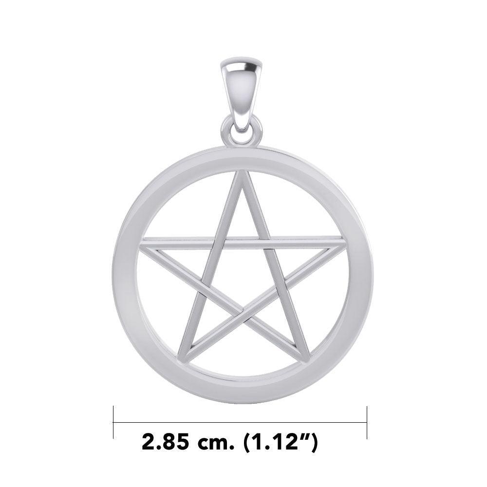 The Plain Pentacle Silver Pendant TPD4567 - peterstone.dropshipping