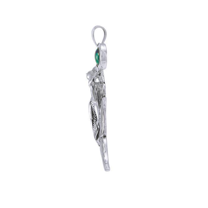 Keeper of the Ocean Sterling Silver with Gemstone Pendant TPD4898 - peterstone.dropshipping