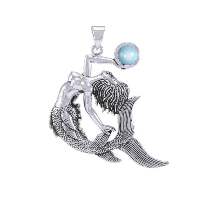 Keeper of the Ocean Sterling Silver with Gemstone Pendant TPD4898 - peterstone.dropshipping