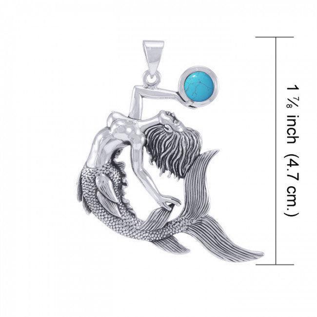 Keeper of the Ocean Sterling Silver with Gemstone Pendant TPD4898 - peterstone.dropshipping