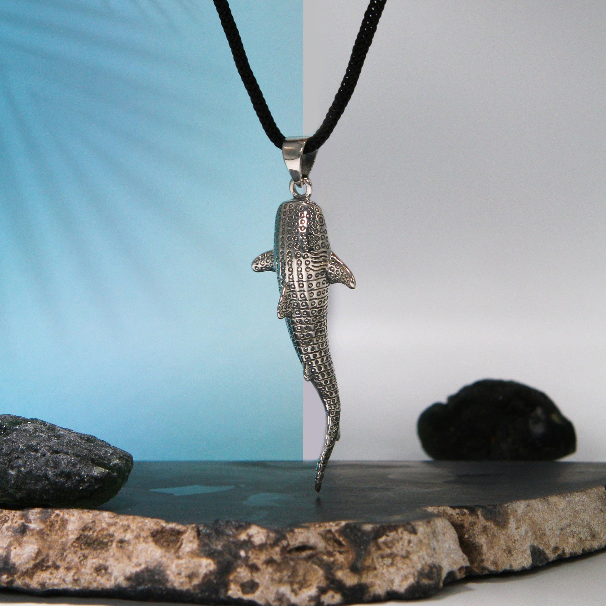 Small Whale Shark Silver with Hidden Bail Pendant TPD5198 - peterstone.dropshipping