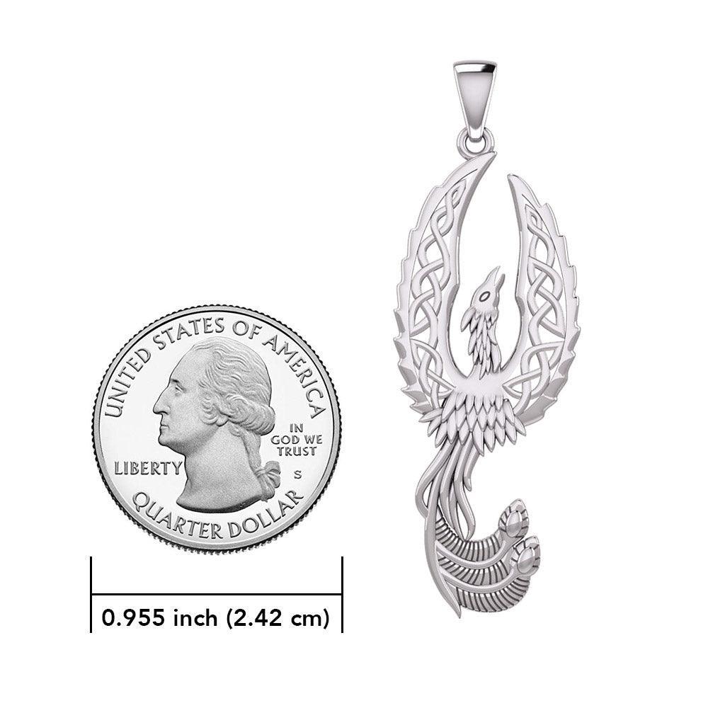 Mythical Celtic Phoenix Silver Pendant TPD5724 - peterstone.dropshipping