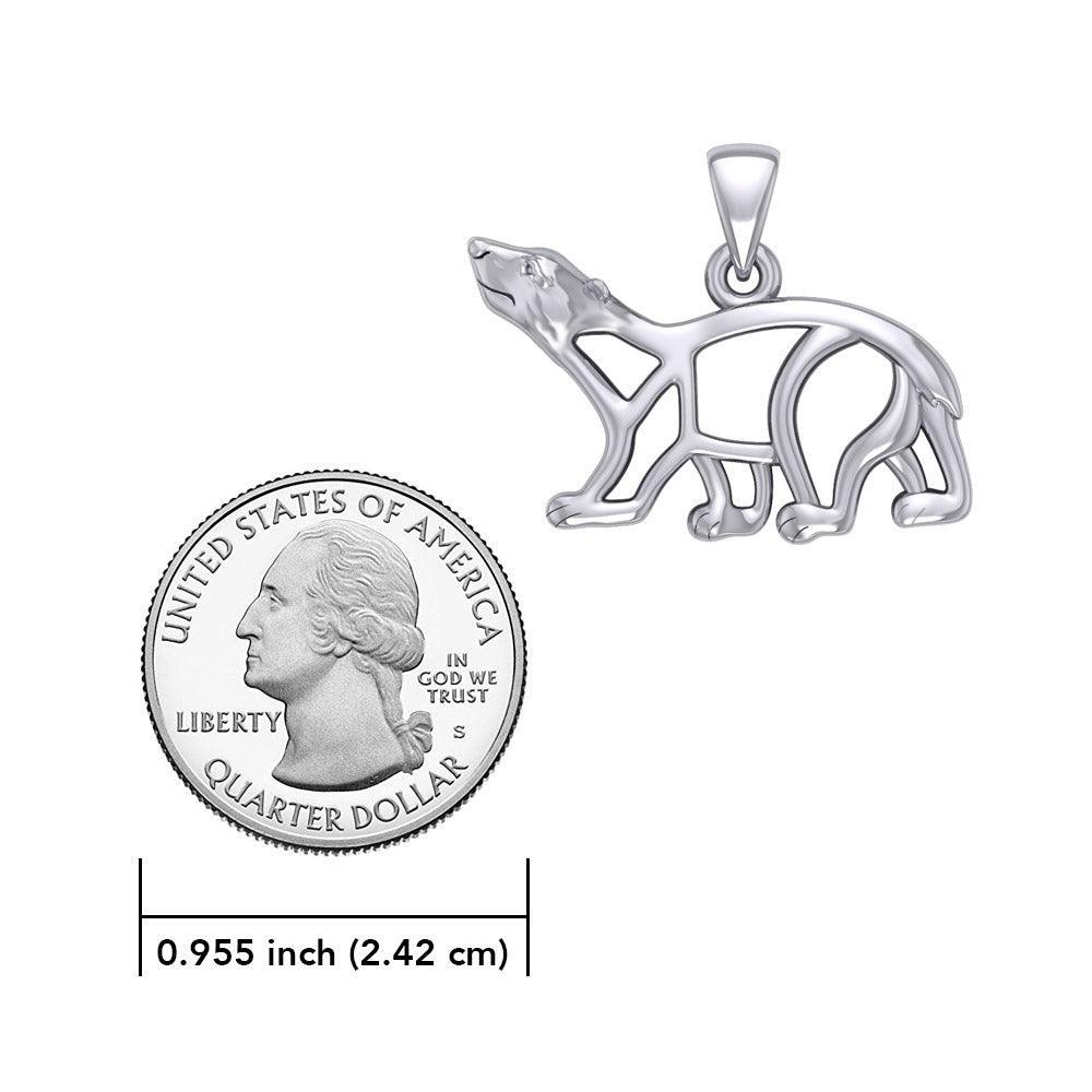 Hollow Polar Bear Silver Pendant TPD6034 - peterstone.dropshipping