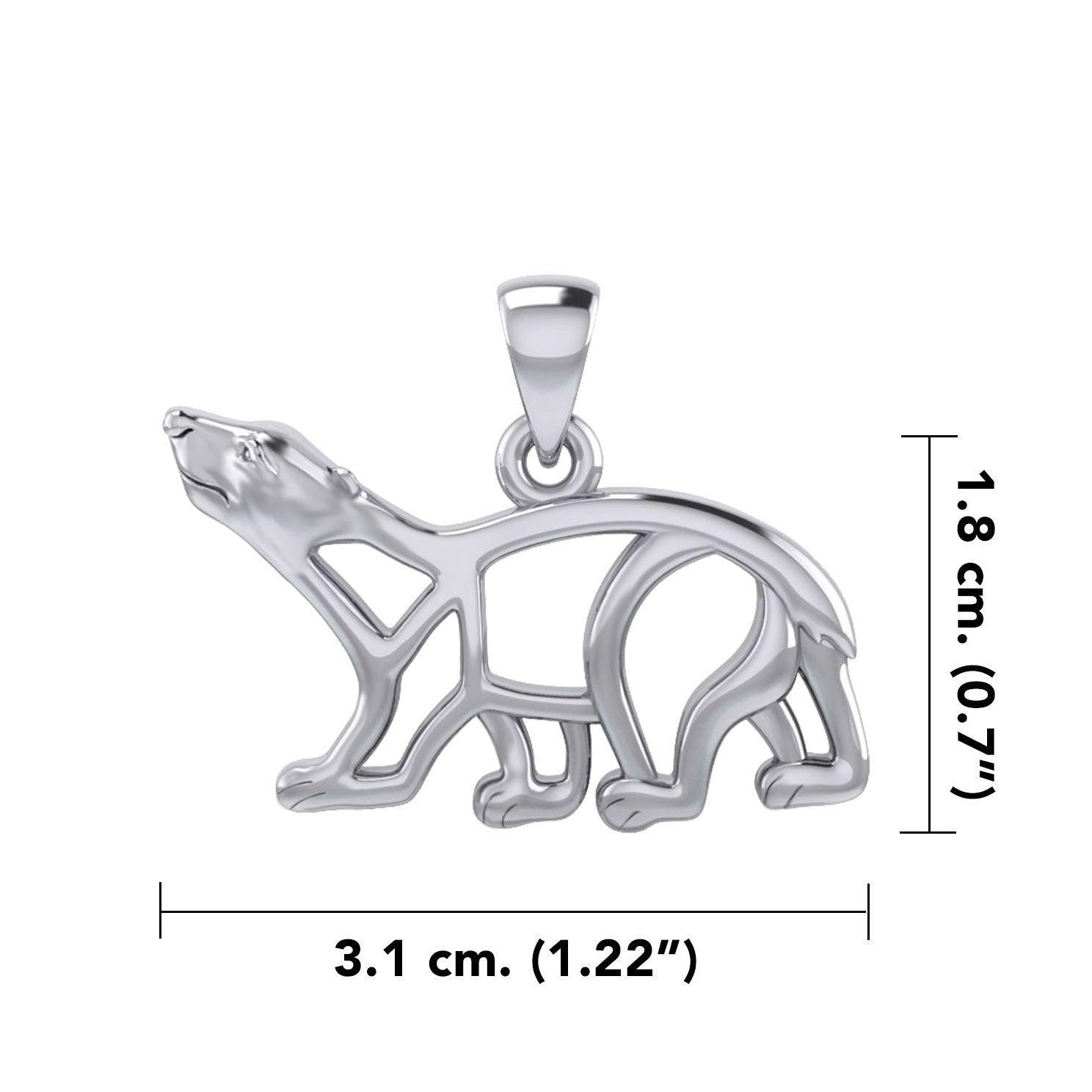 Hollow Polar Bear Silver Pendant TPD6034 - peterstone.dropshipping