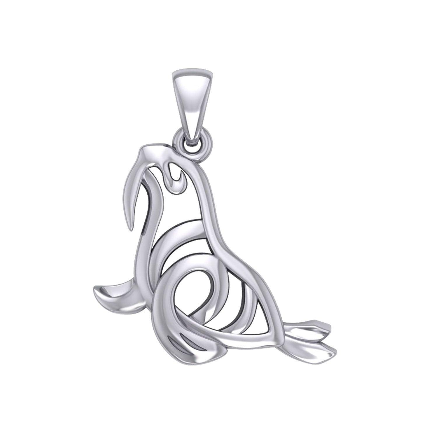 Hollow Walrus Silver Pendant TPD6035 - peterstone.dropshipping