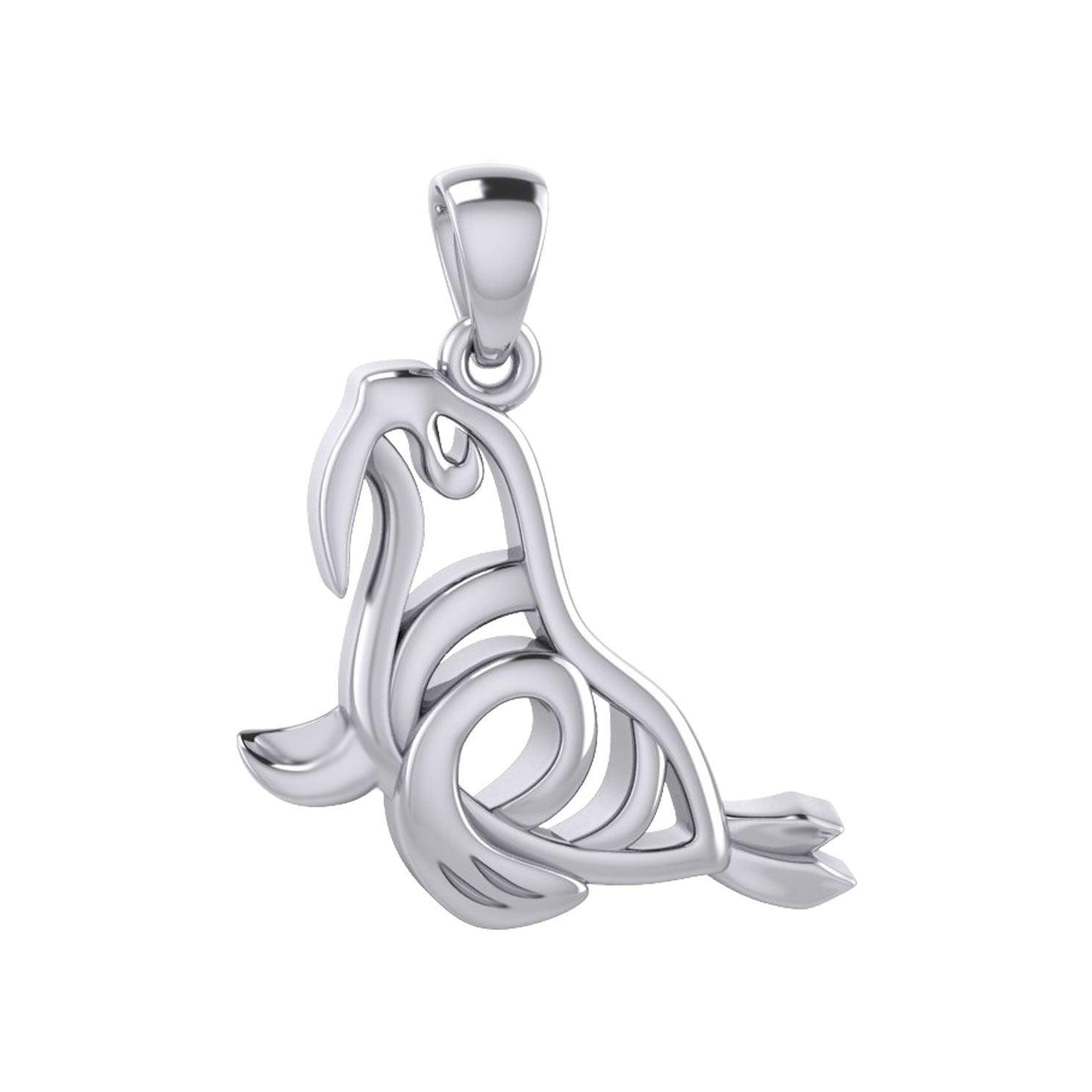 Hollow Walrus Silver Pendant TPD6035 - peterstone.dropshipping