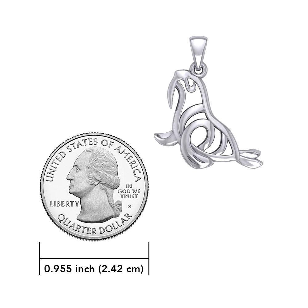 Hollow Walrus Silver Pendant TPD6035 - peterstone.dropshipping