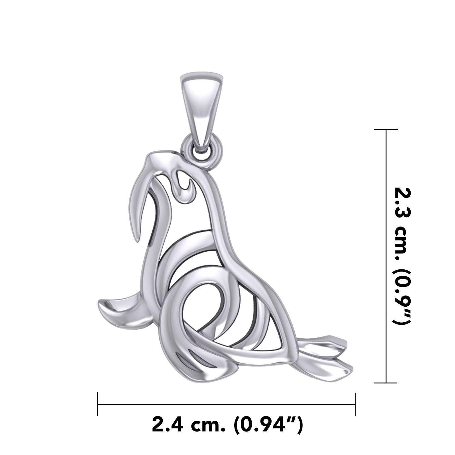 Hollow Walrus Silver Pendant TPD6035 - peterstone.dropshipping