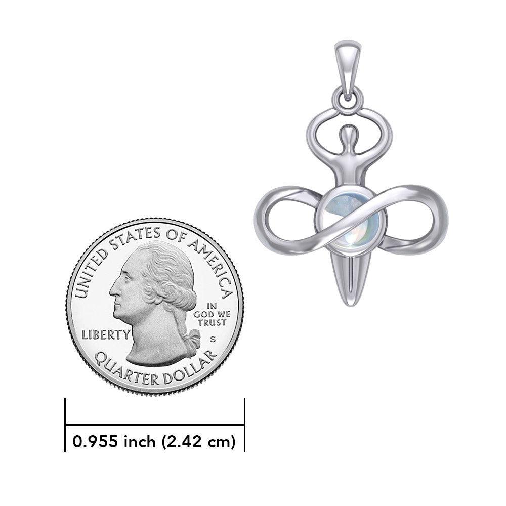 Peter Stone Eternal Light of Goddess Silver Pendant with Gem TPD6176 - peterstone.dropshipping