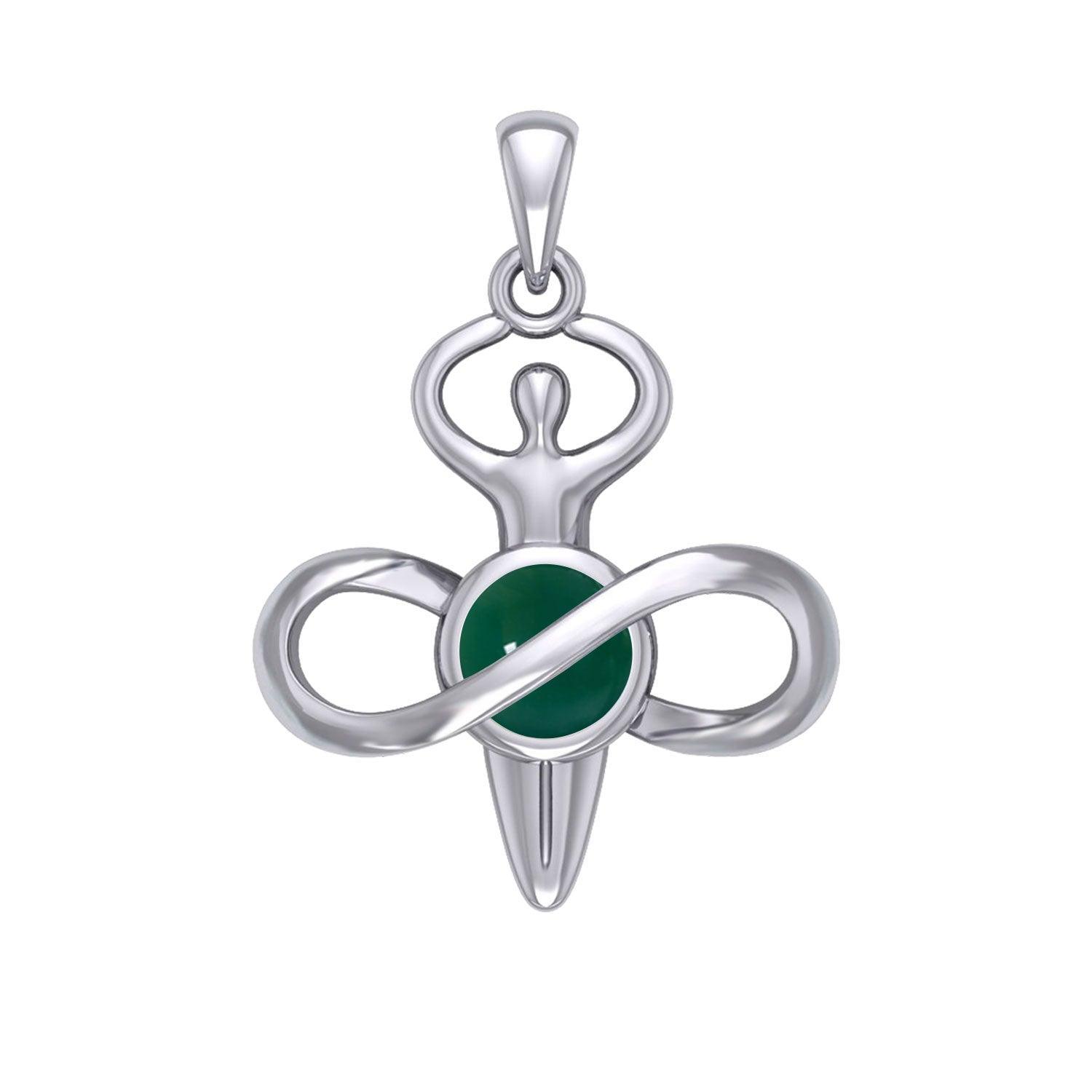 Peter Stone Eternal Light of Goddess Silver Pendant with Gem TPD6176 - peterstone.dropshipping