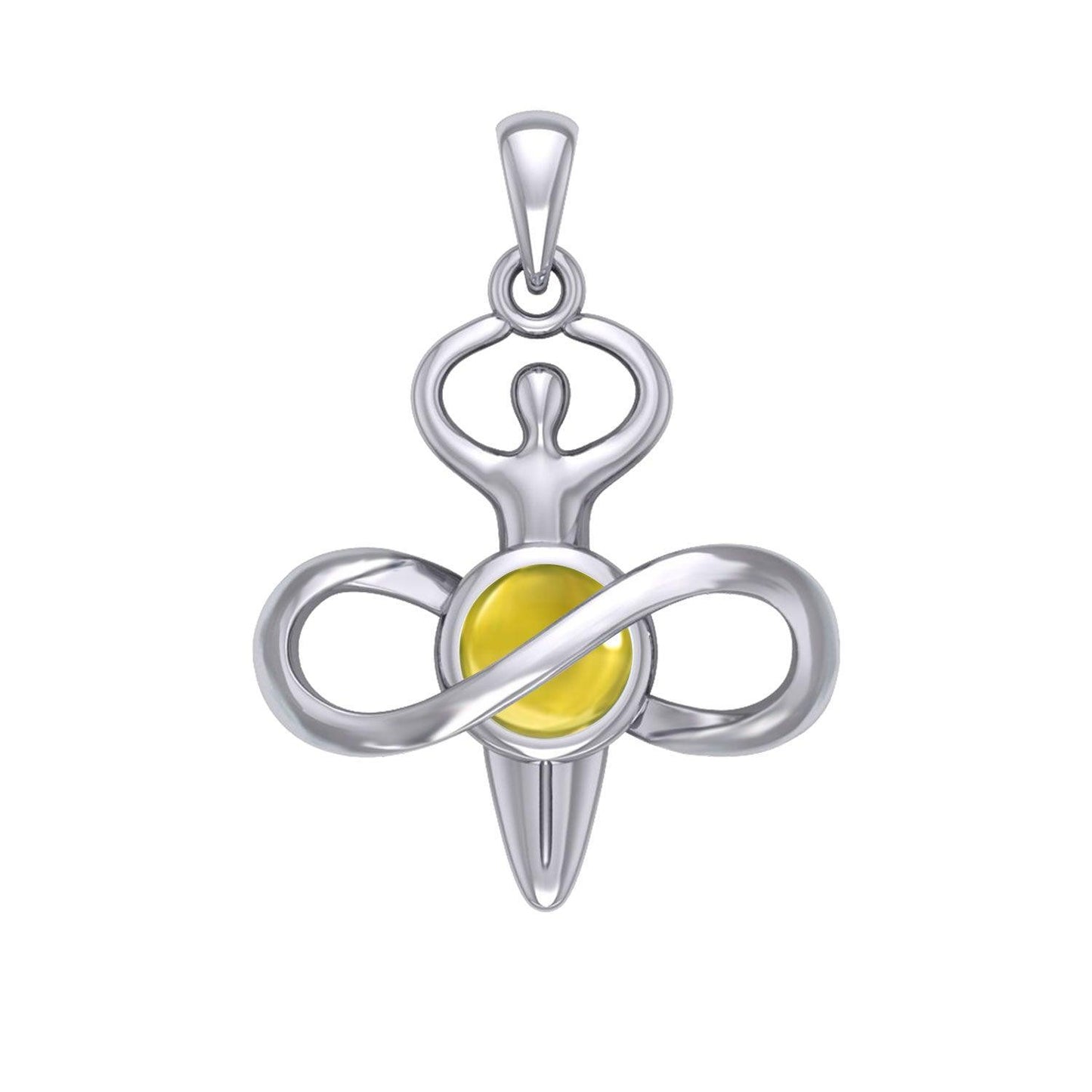 Peter Stone Eternal Light of Goddess Silver Pendant with Gem TPD6176 - peterstone.dropshipping