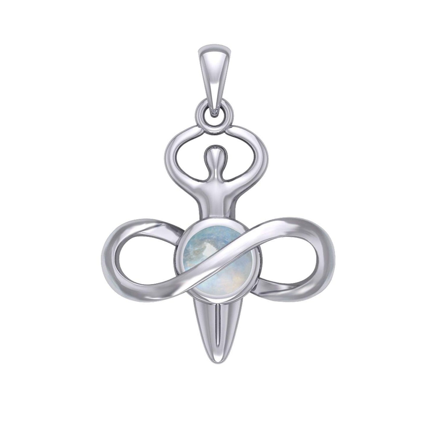 Peter Stone Eternal Light of Goddess Silver Pendant with Gem TPD6176 - peterstone.dropshipping