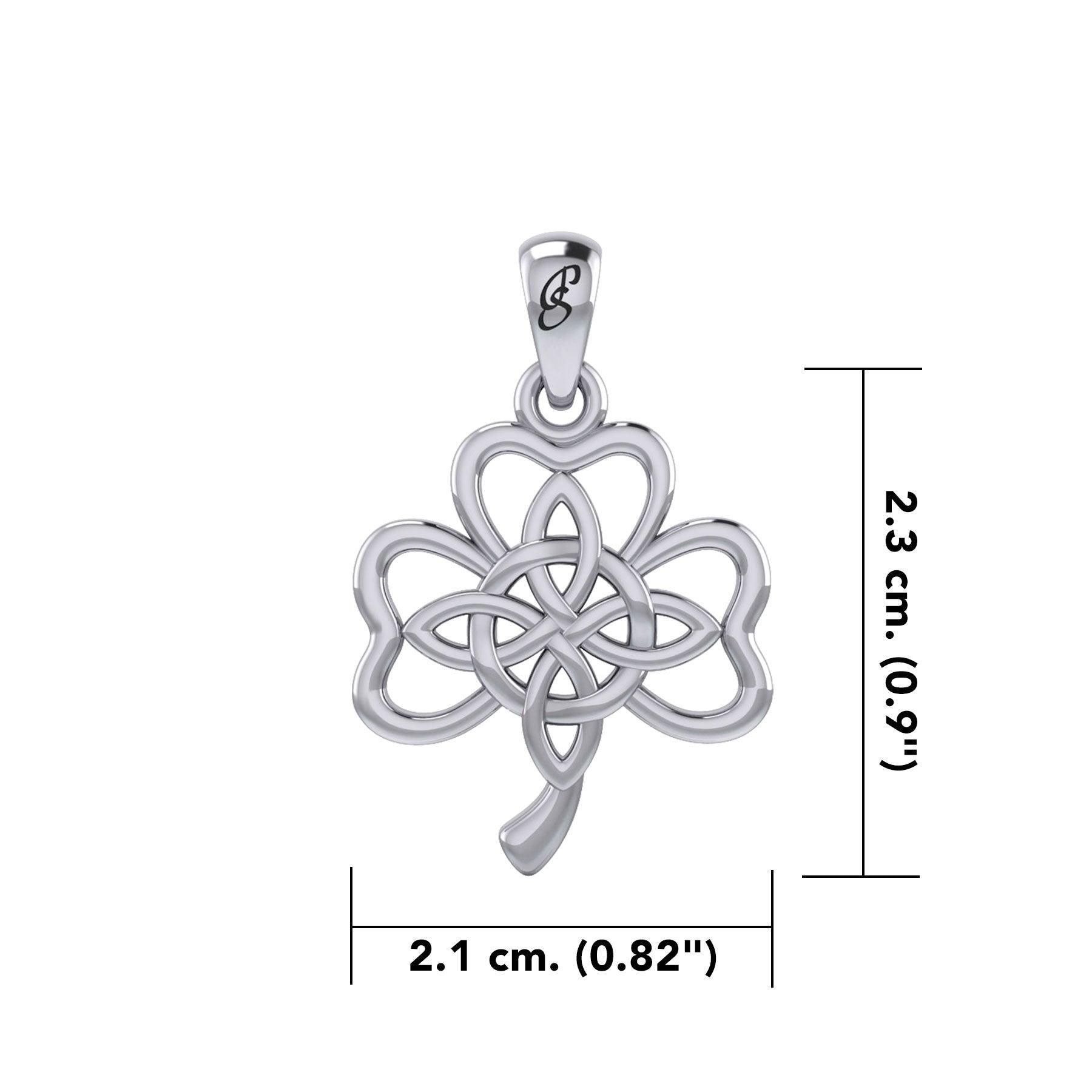 Celtic Shamrock and Four-Point Knots Sterling Silver Pendant - Intricate Connections by Peter Stone Jewelry TPD6206 - peterstone.dropshipping