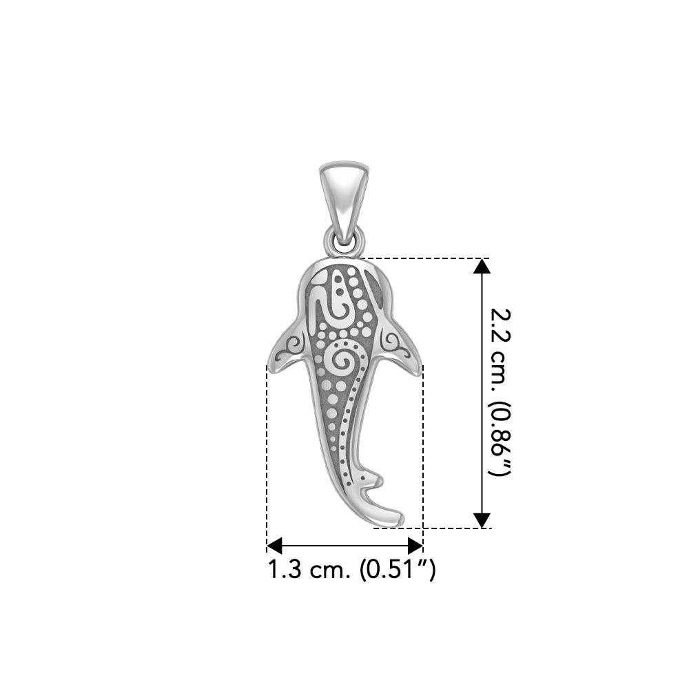 Small Oboriginal Whale Shark Silver Pendant By DiveSilver TPD6282