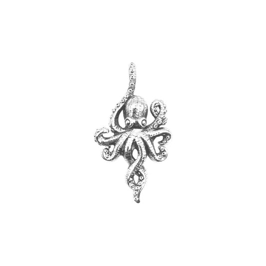 Octopus Sterling Silver Pendant with Hidden Bale TPD6285