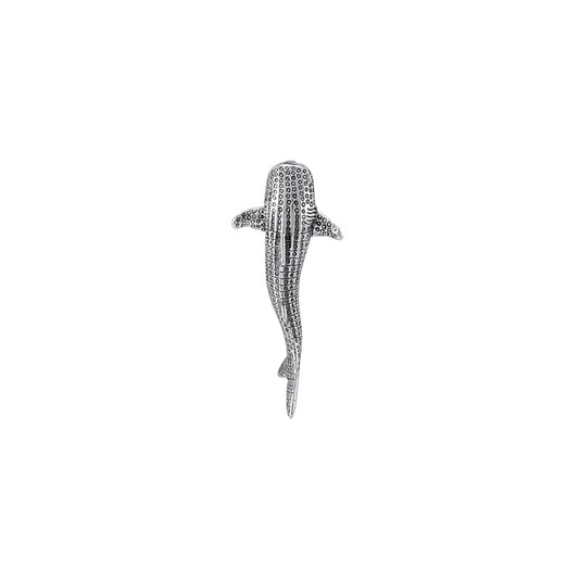 Small Whale Shark Sterling Silver Hidden Bale Pendant TPD6303