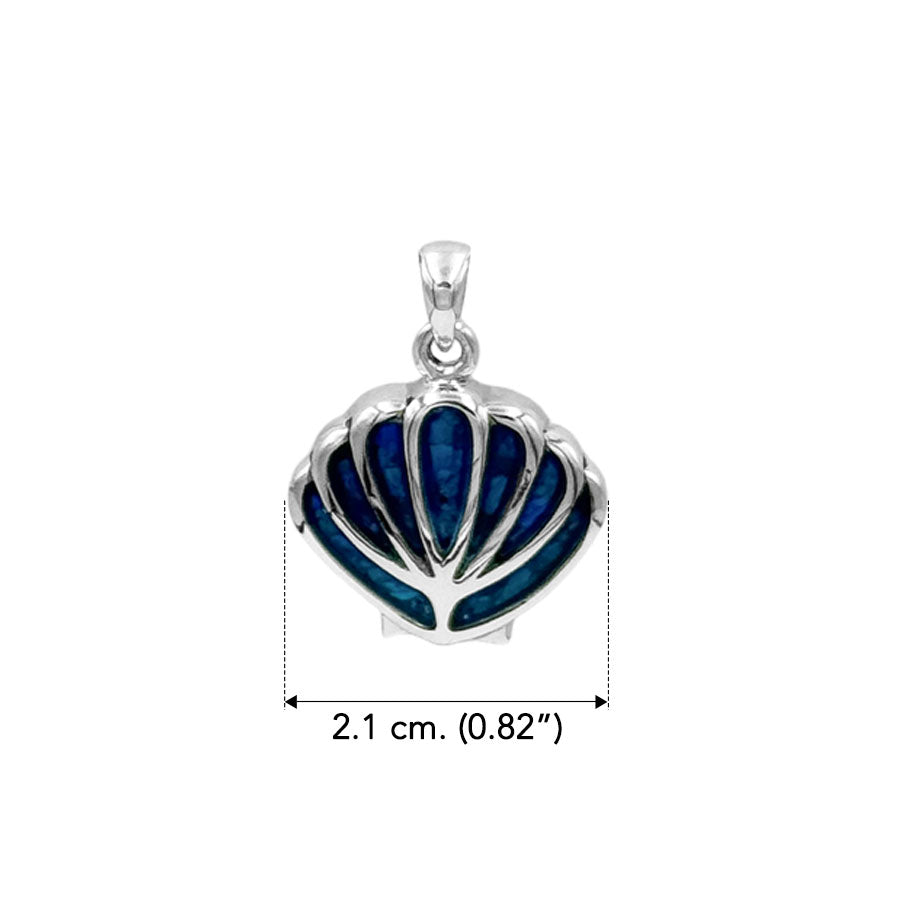 Sea Shell Sterling Silver Pendant with Inlay TPD6309